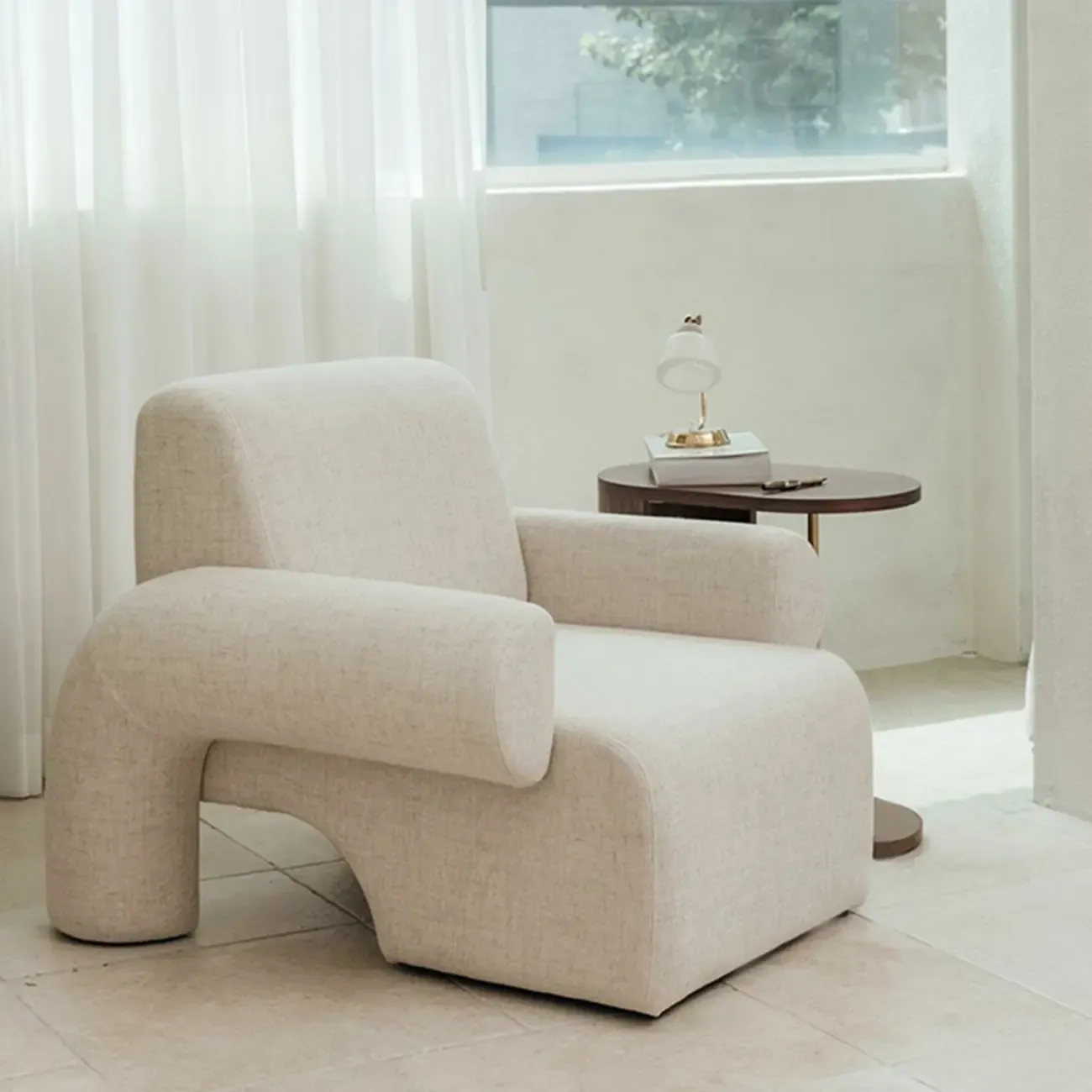 Stylish Fabric Accent Chair with Cozy Foam for Living Room Image - 16