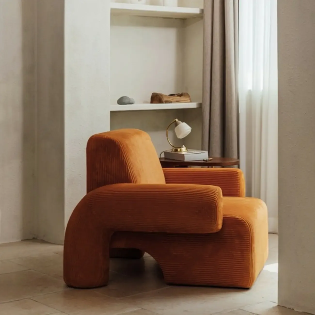 Stylish Fabric Accent Chair with Cozy Foam for Living Room Image - 17