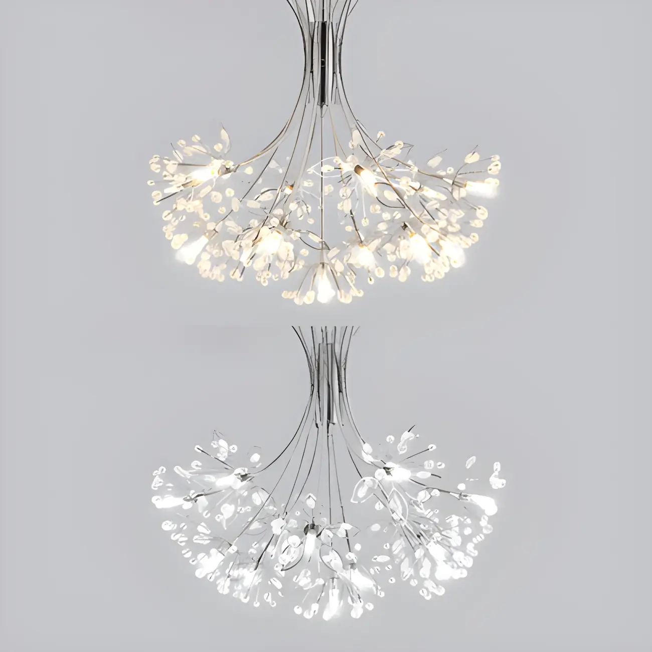 Black Crystal Floral Metal Modern Chandelier Lighting Image - 14 | homeyfad