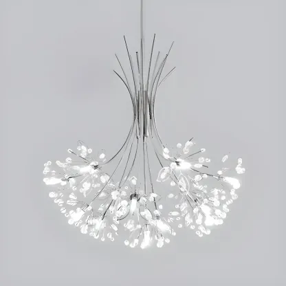 Black Crystal Floral Metal Modern Chandelier Lighting Image - 15