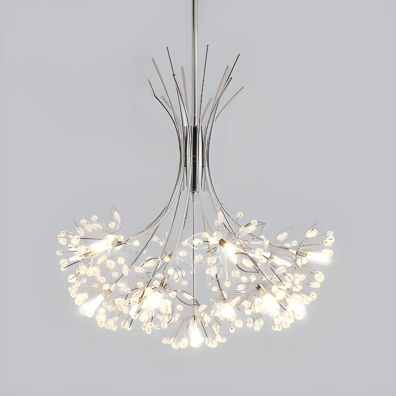 Black Crystal Floral Metal Modern Chandelier Lighting Image - 16