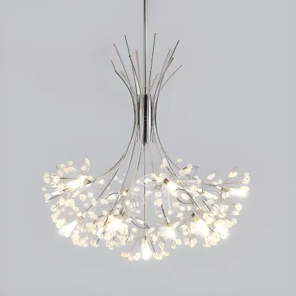 Black Crystal Floral Metal Modern Chandelier Lighting Image - 16
