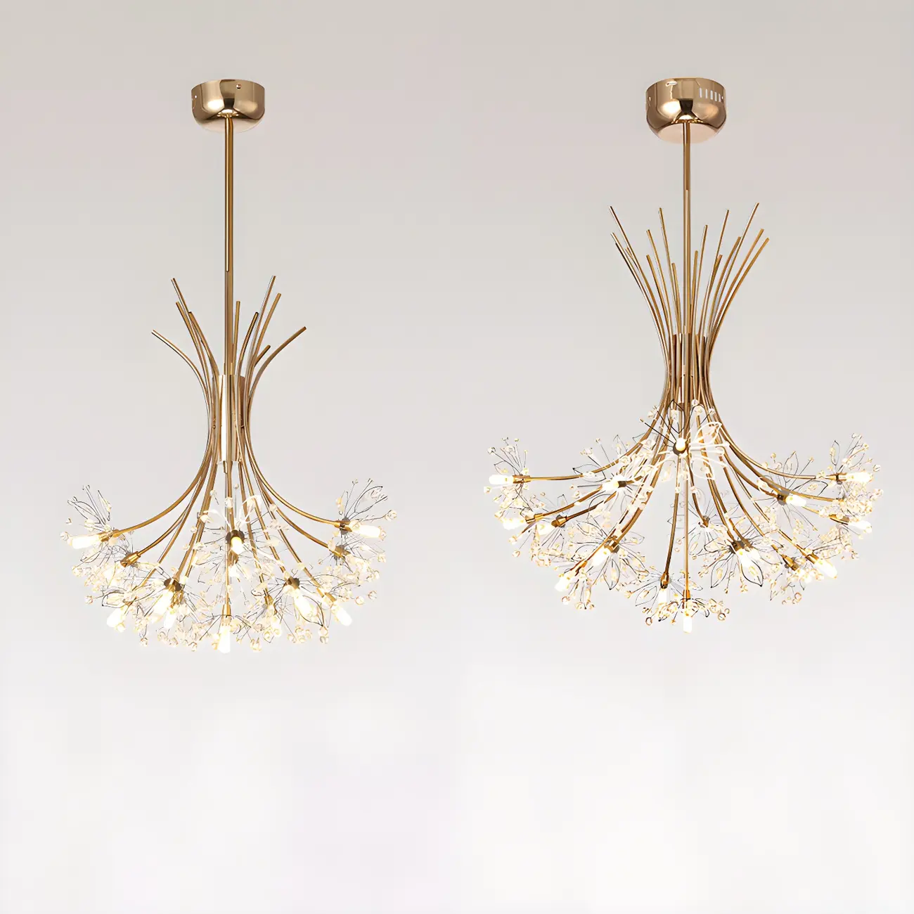 Black Crystal Floral Metal Modern Chandelier Lighting Image - 17 | homeyfad