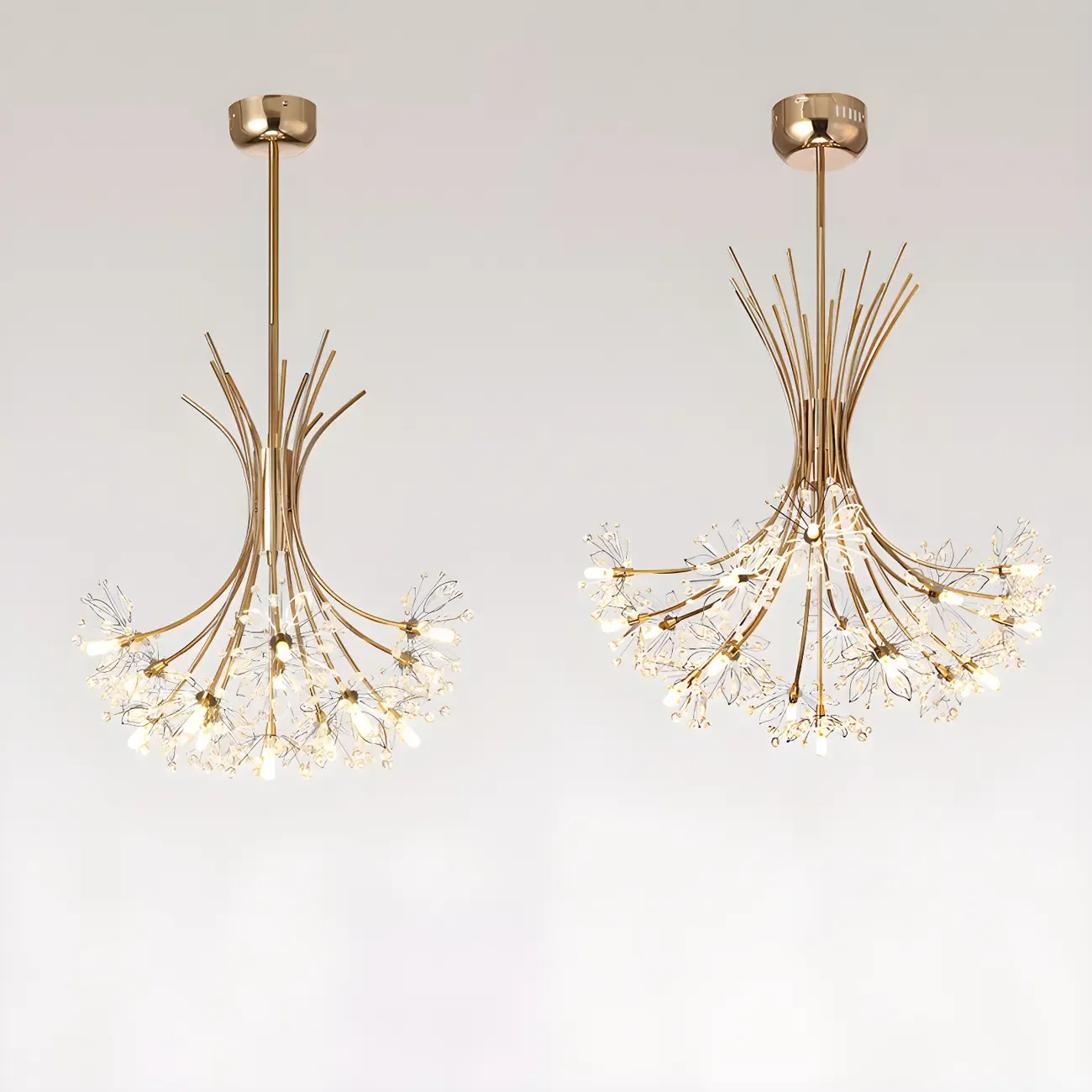 Black Crystal Floral Metal Modern Chandelier Lighting Image - 17