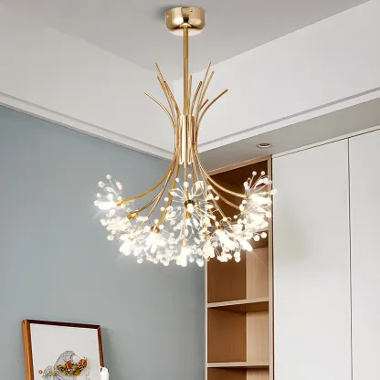 Black Crystal Floral Metal Modern Chandelier Lighting Image - 5