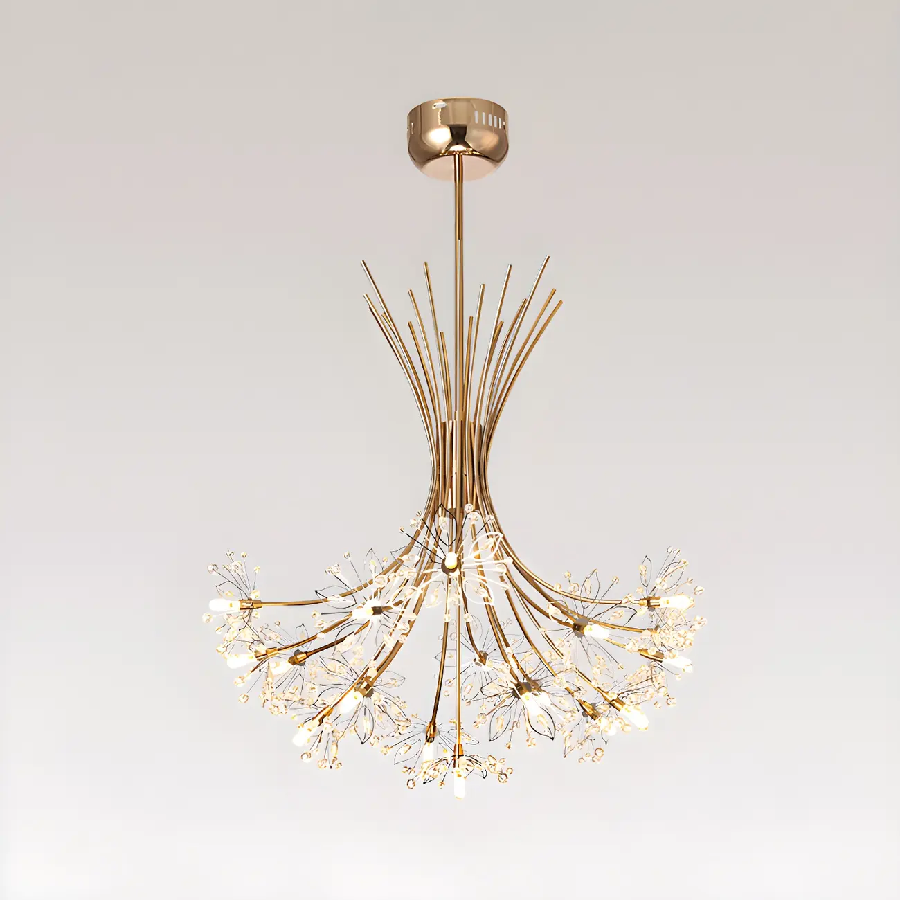 Black Crystal Floral Metal Modern Chandelier Lighting Image - 18 | homeyfad