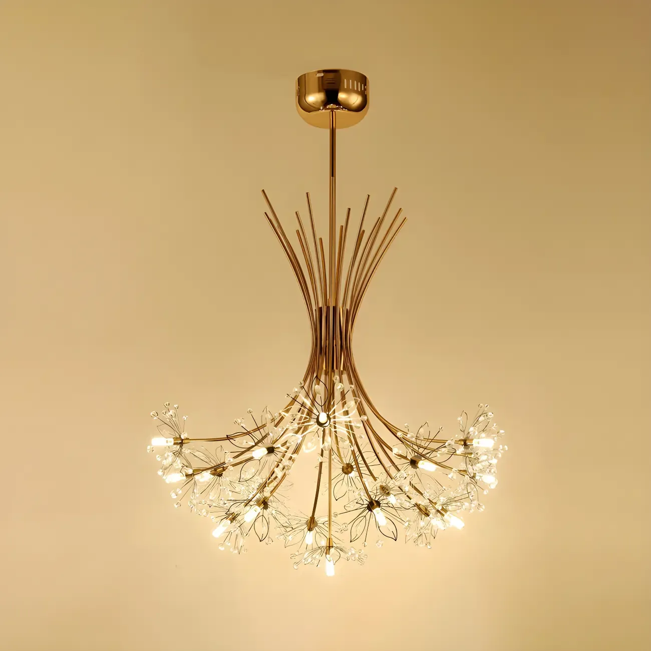 Black Crystal Floral Metal Modern Chandelier Lighting Image - 19