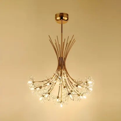 Black Crystal Floral Metal Modern Chandelier Lighting Image - 19