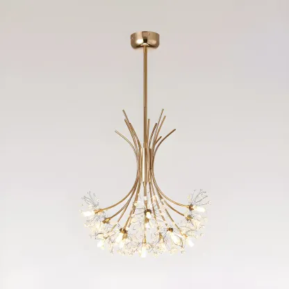 Black Crystal Floral Metal Modern Chandelier Lighting Image - 20