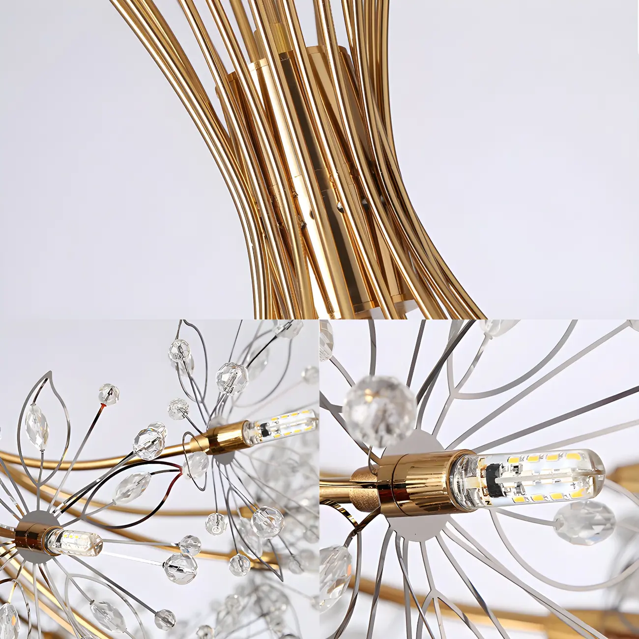 Black Crystal Floral Metal Modern Chandelier Lighting Image - 21 | homeyfad