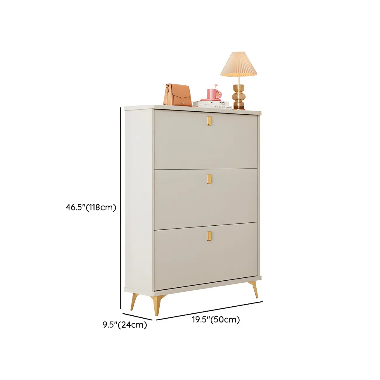 Modern White Wooden Shoe Cabinet 6 Flip Doors Image - 23 | homeyfad