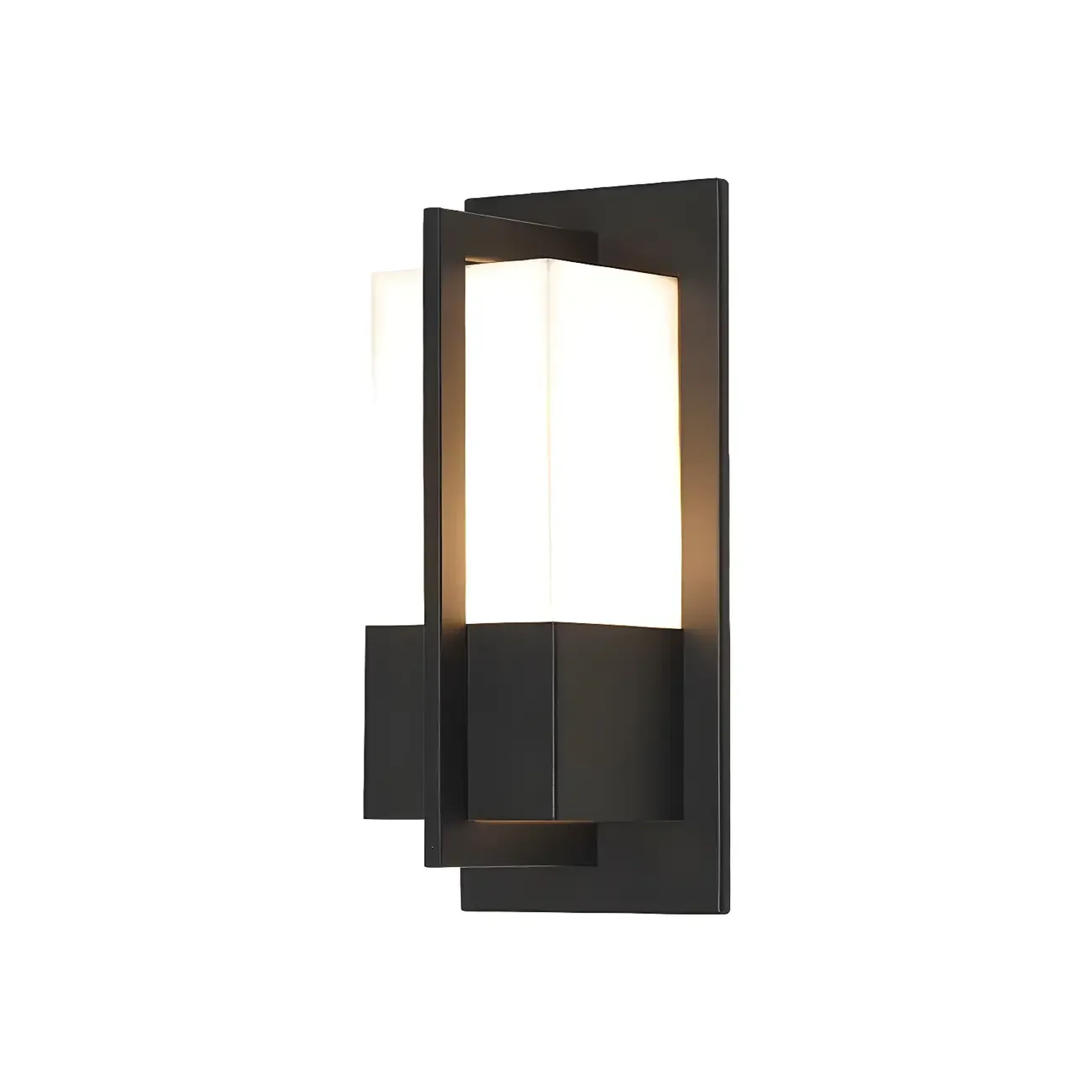 Modern Black Steel Outdoor Wall Light with Acrylic Shade Image - 5