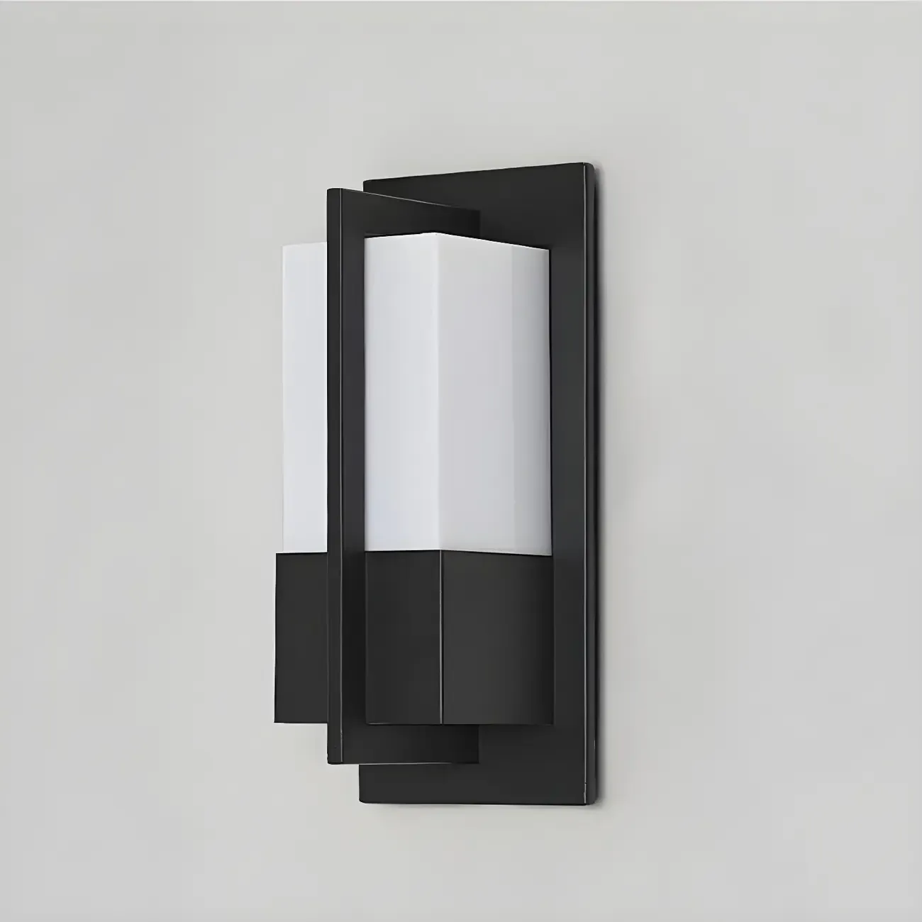 Modern Black Steel Outdoor Wall Light with Acrylic Shade Image - 6