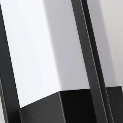 Modern Black Steel Outdoor Wall Light with Acrylic Shade Image - 7