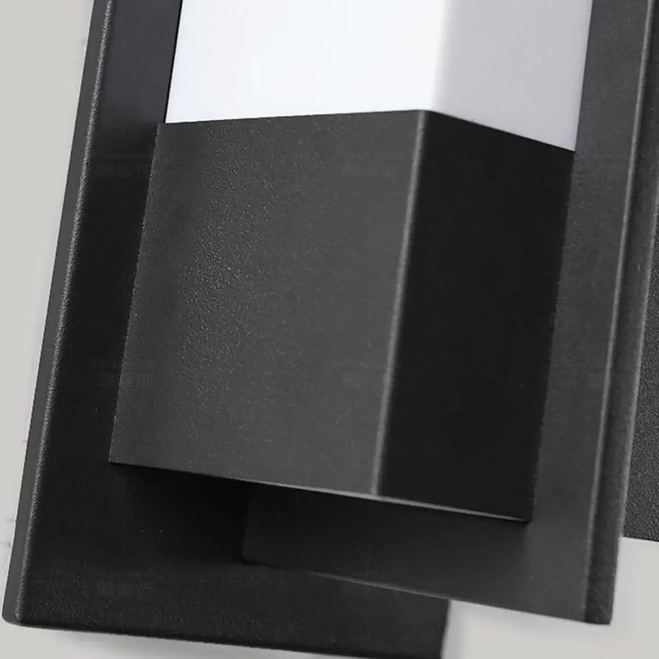 Modern Black Steel Outdoor Wall Light with Acrylic Shade Image - 8