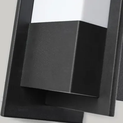 Modern Black Steel Outdoor Wall Light with Acrylic Shade Image - 8