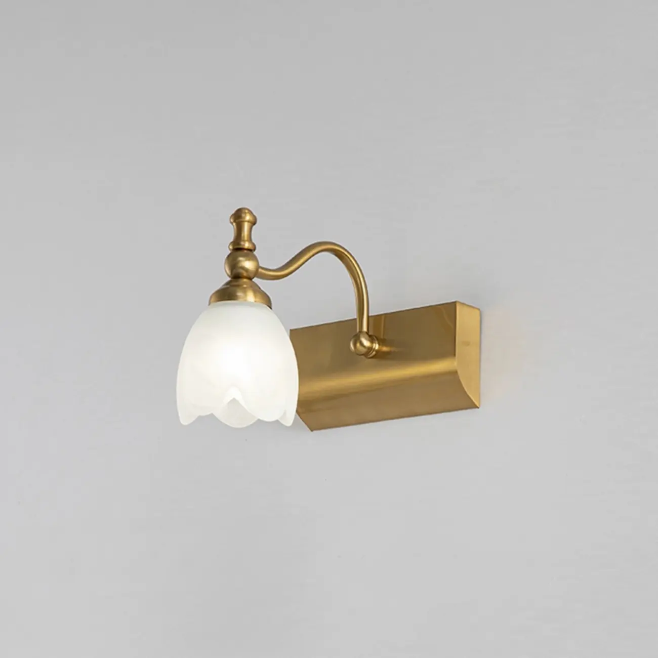 Elegant White Floral Shade Modern Gold Vanity Light for Bathroom | homeyfad