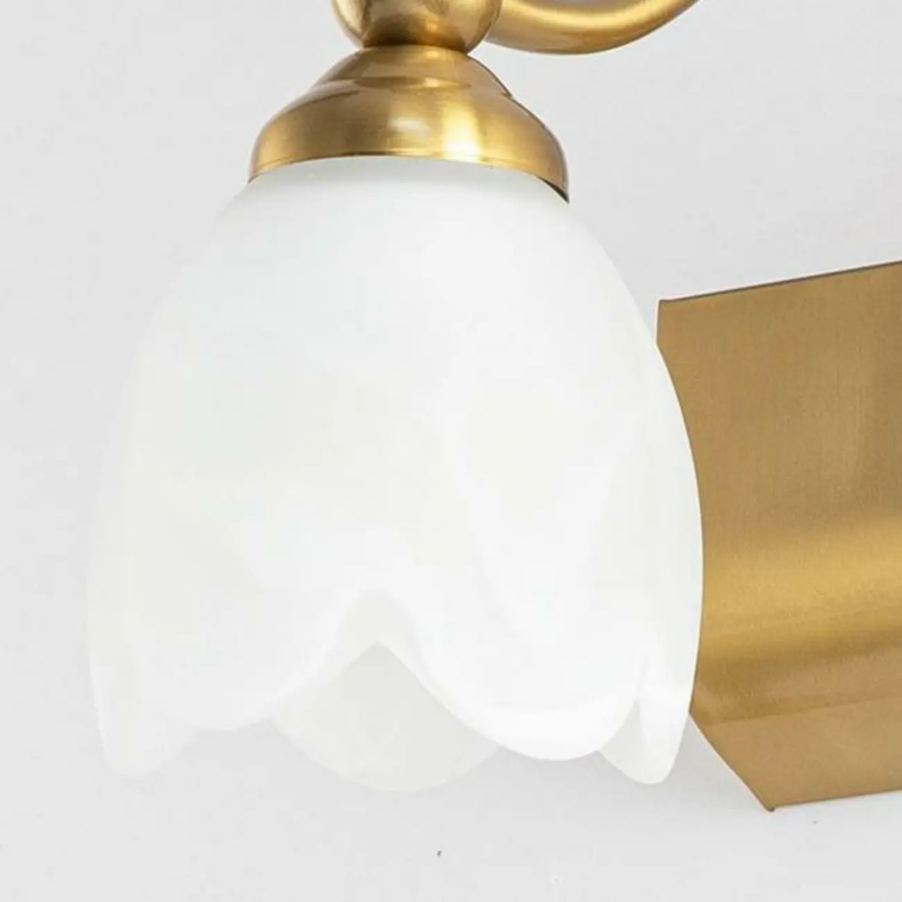 Elegant White Floral Shade Modern Gold Vanity Light for Bathroom | homeyfad