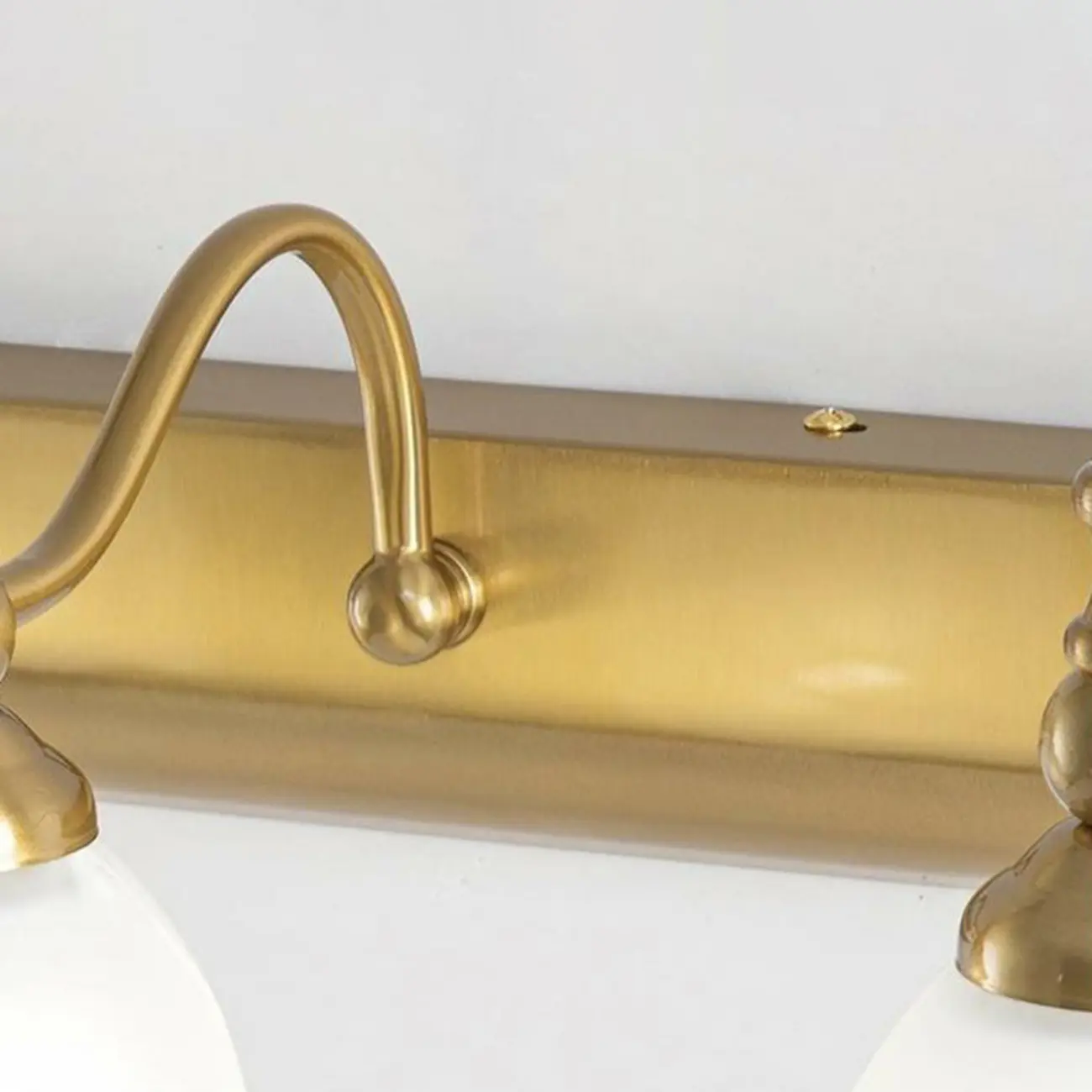 Elegant White Floral Shade Modern Gold Vanity Light for Bathroom | homeyfad
