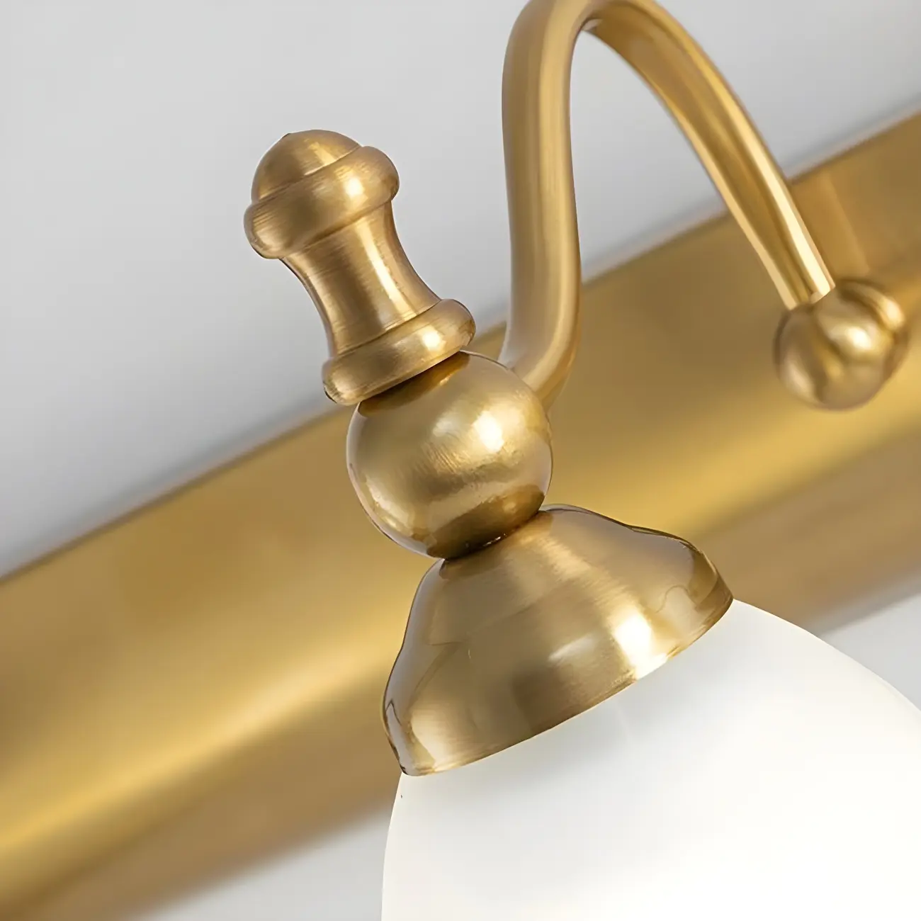 Elegant White Floral Shade Modern Gold Vanity Light for Bathroom | homeyfad