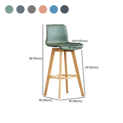 Saddle Leather Counter Height Low Back Swivel Bar Stools #size