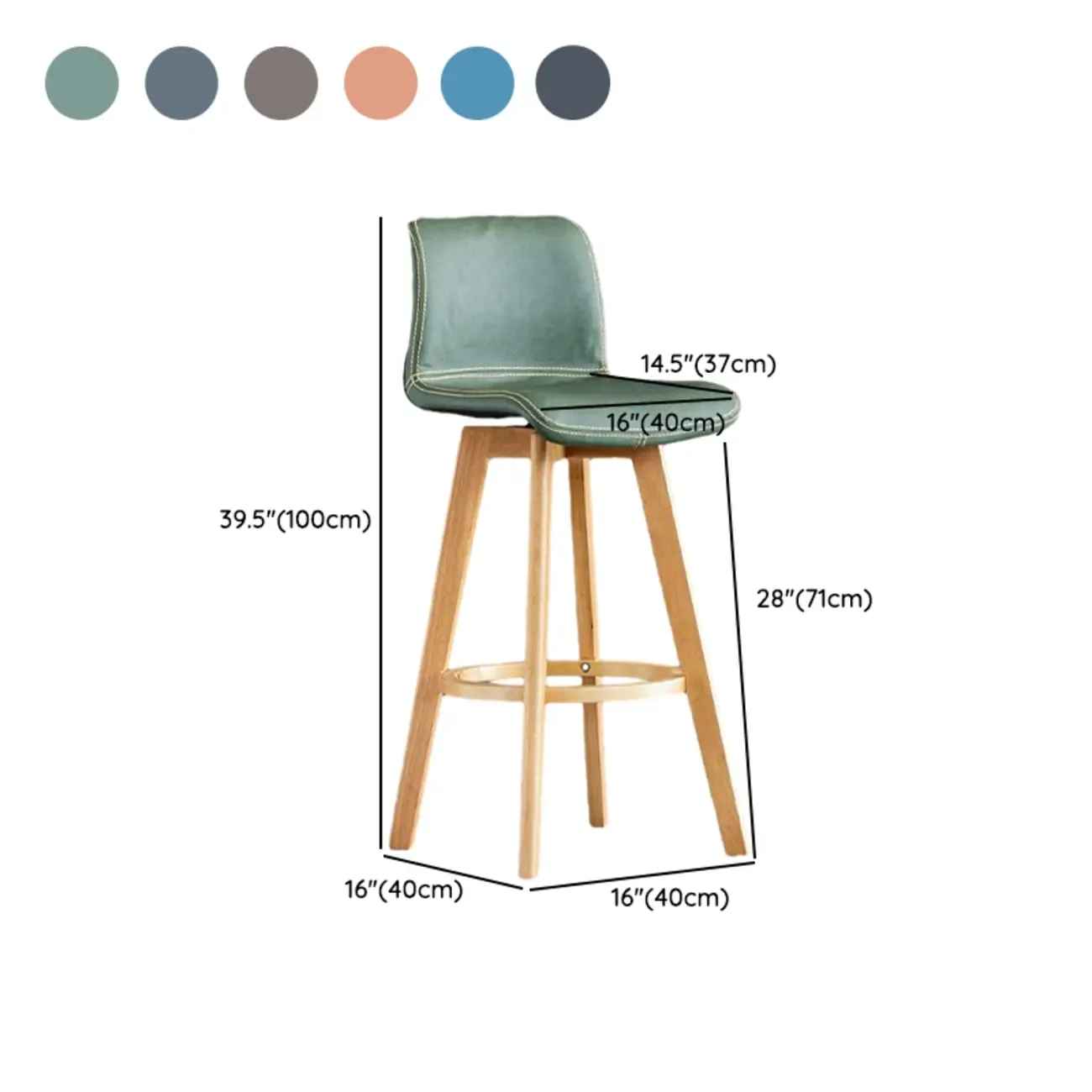 Saddle Leather Counter Height Low Back Swivel Bar Stools Image - 22