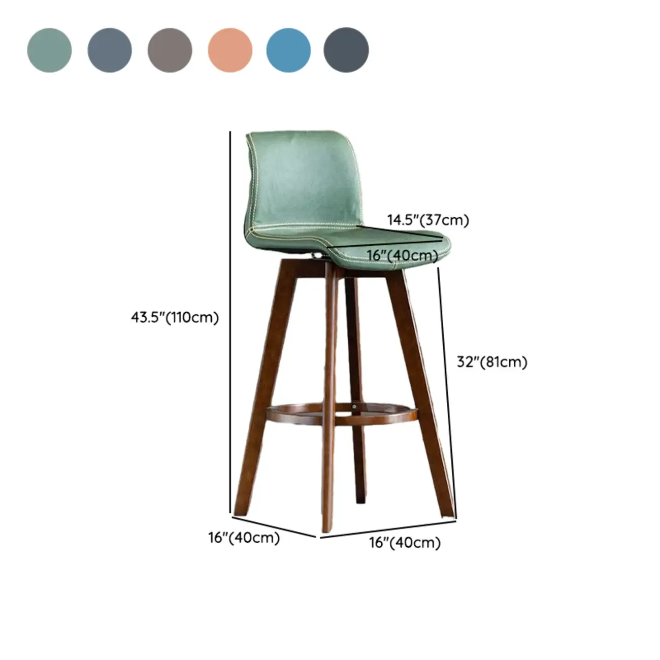 Saddle Leather Counter Height Low Back Swivel Bar Stools Image - 26