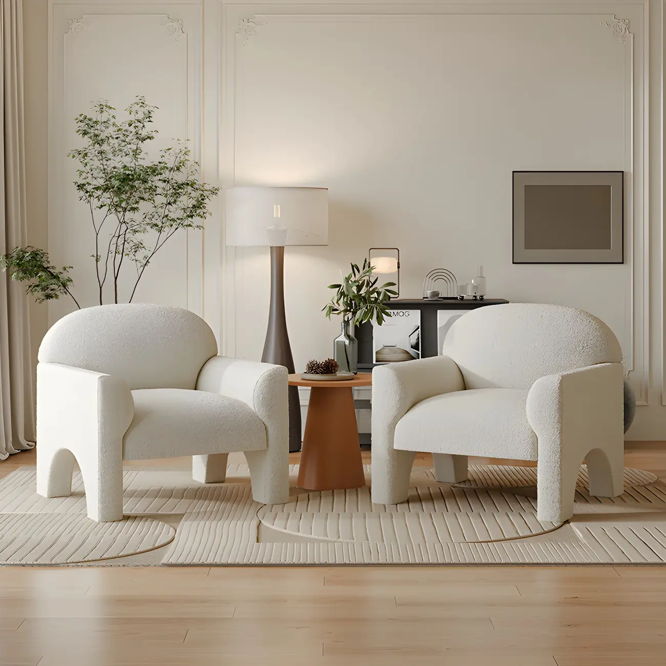 Glam Frosted Velvet Accent Chair with High Back for Living Room Image - 2 | homeyfad