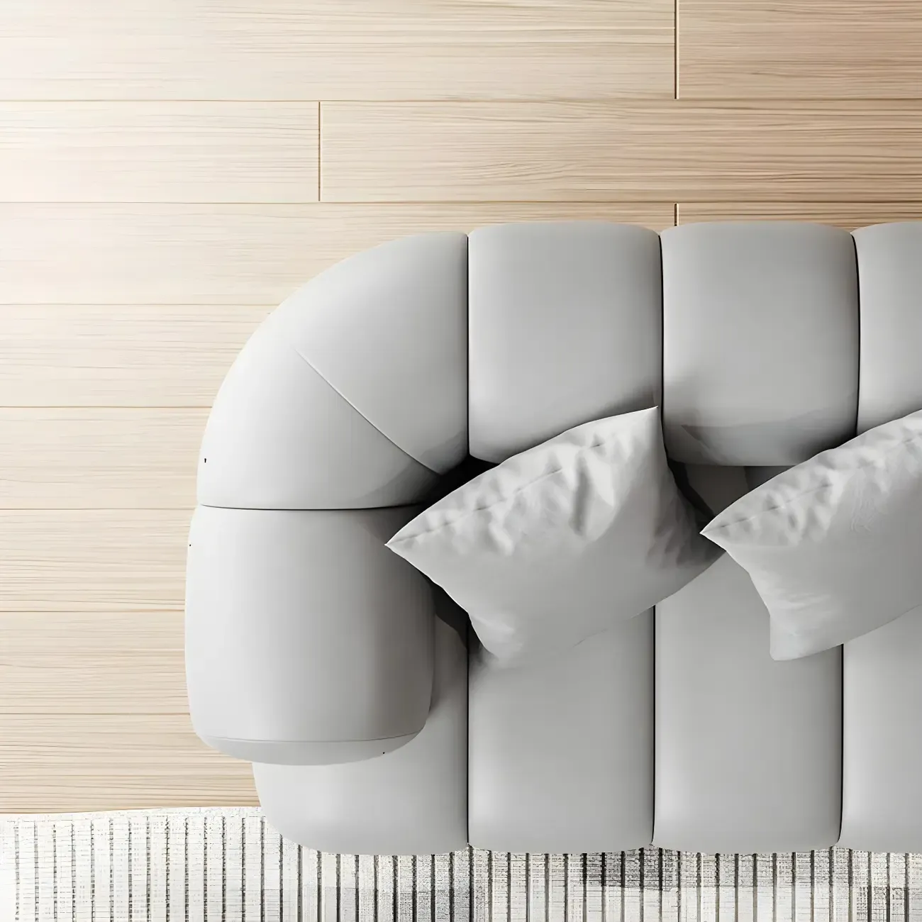 Modern Flannel Chaise Lounge with Tufted Seat for Living Room Image - 12