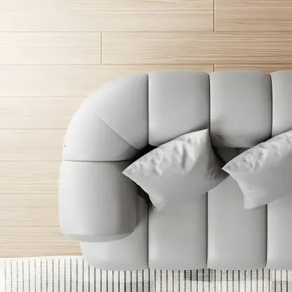 Modern Flannel Chaise Lounge with Tufted Seat for Living Room Image - 12