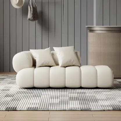 Modern Flannel Chaise Lounge with Tufted Seat for Living Room Image - 16
