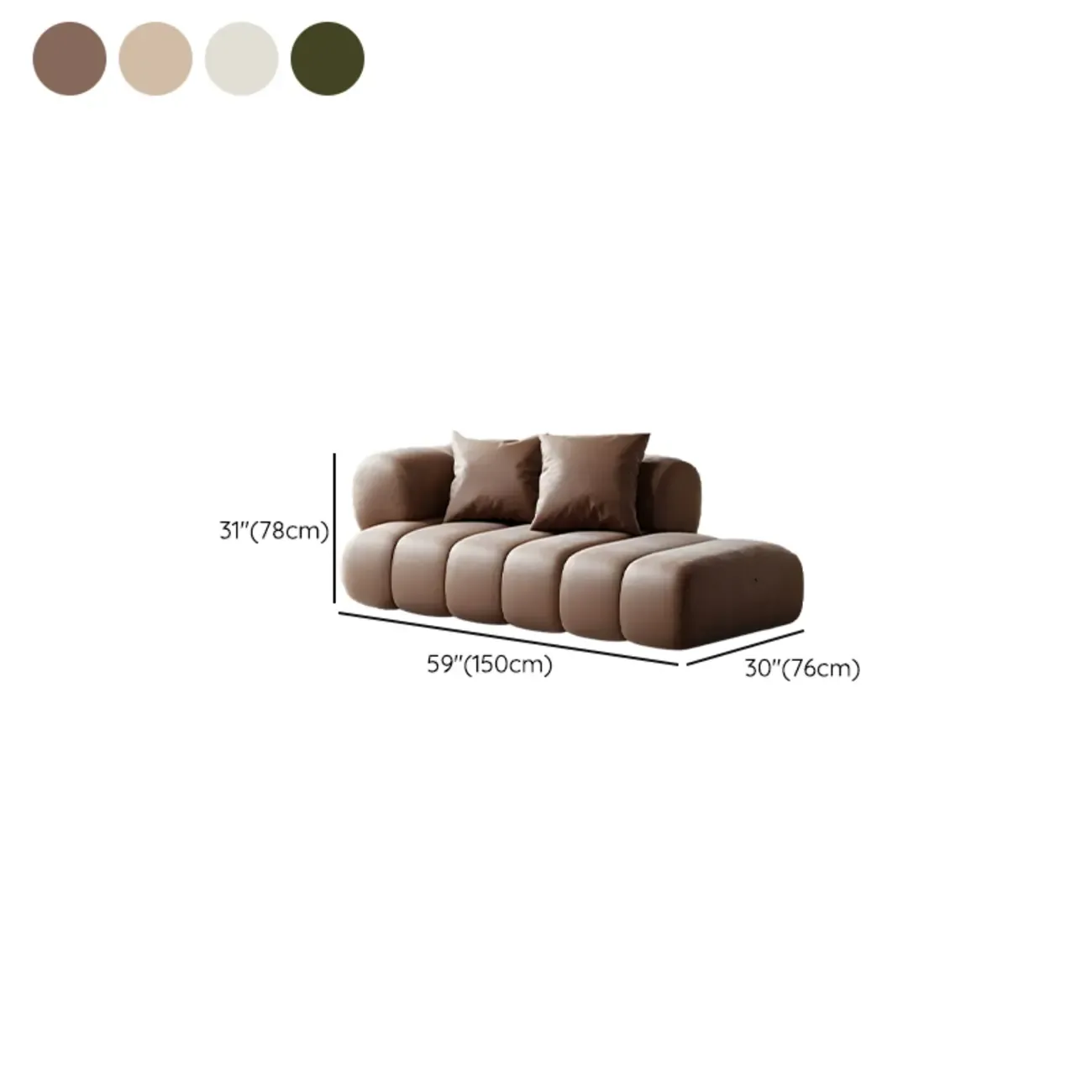 Modern Flannel Chaise Lounge with Tufted Seat for Living Room Image - 18