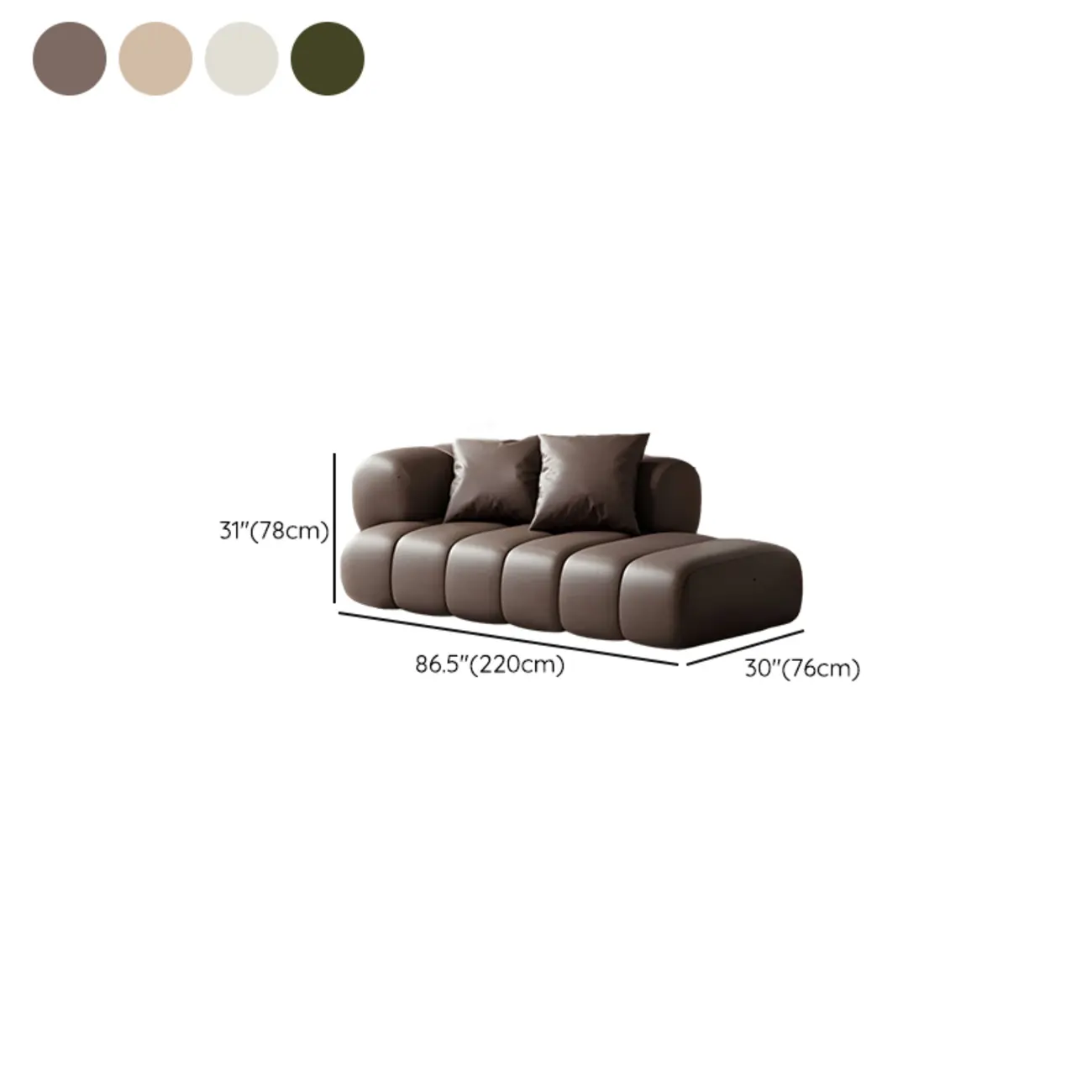 Modern Flannel Chaise Lounge with Tufted Seat for Living Room Image - 23 | homeyfad