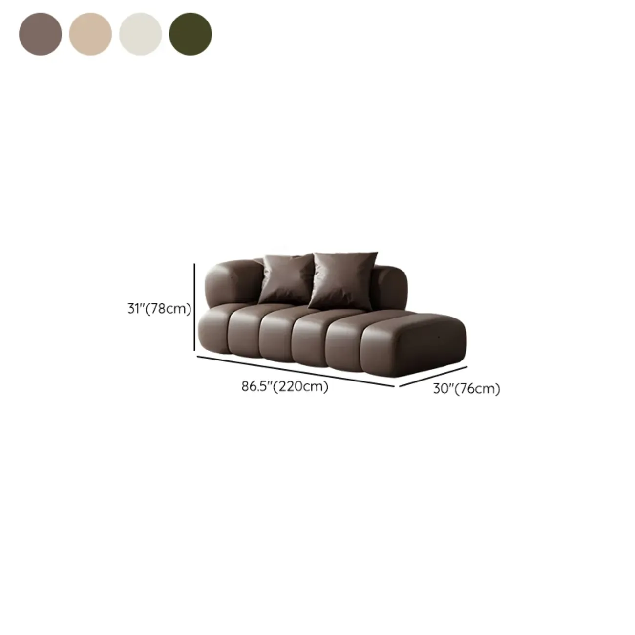Modern Flannel Chaise Lounge with Tufted Seat for Living Room Image - 23