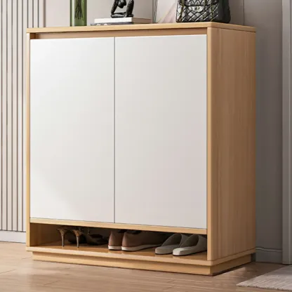 Entryway Rectangular Adjustable Wood Shoe Cabinet with Door Image - 3