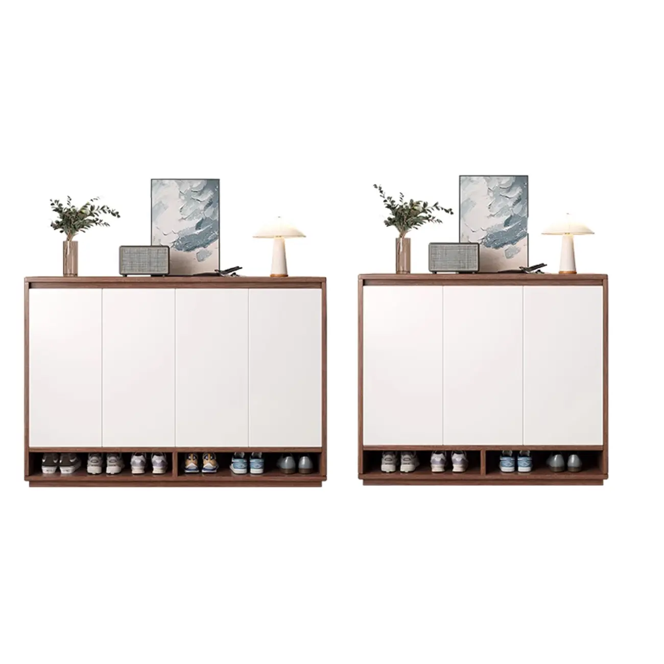 Entryway Rectangular Adjustable Wood Shoe Cabinet with Door Image - 10 | homeyfad