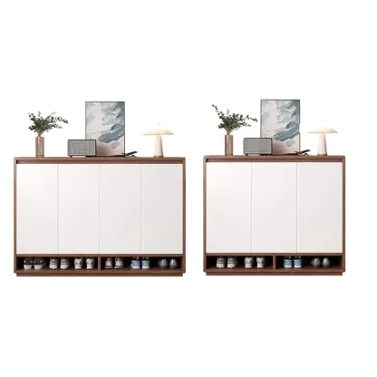 Entryway Rectangular Adjustable Wood Shoe Cabinet with Door Image - 10