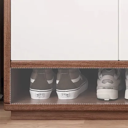 Entryway Rectangular Adjustable Wood Shoe Cabinet with Door Image - 17