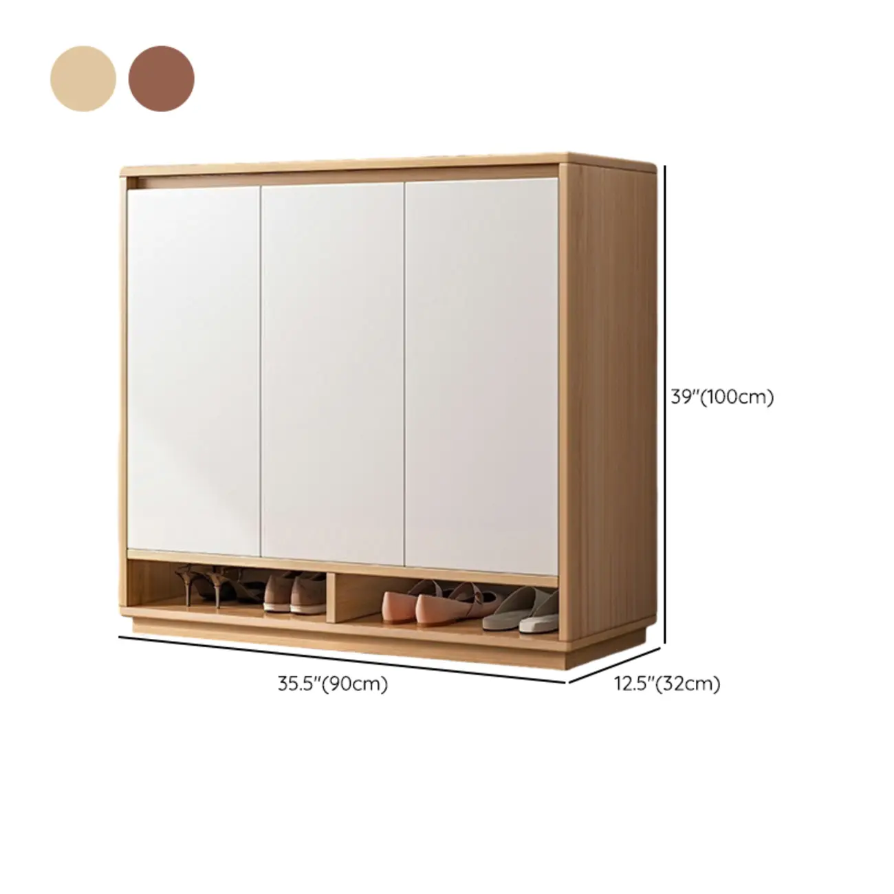 Entryway Rectangular Adjustable Wood Shoe Cabinet with Door Image - 20 | homeyfad