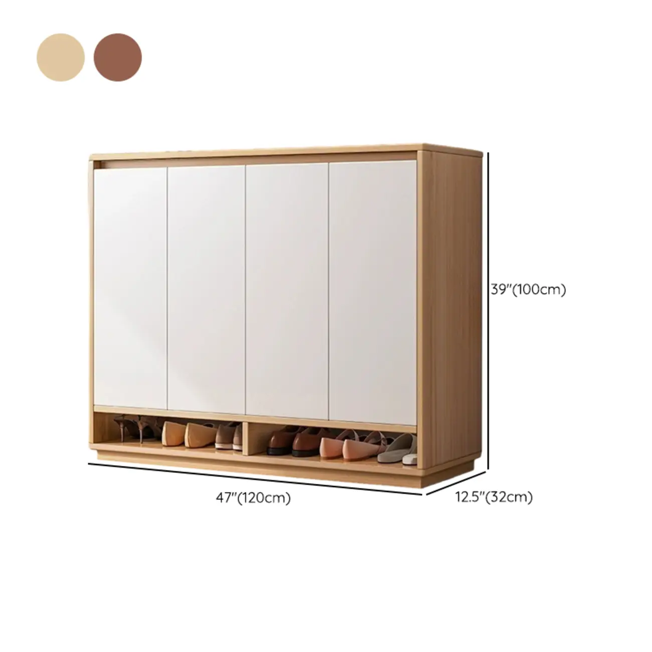 Entryway Rectangular Adjustable Wood Shoe Cabinet with Door Image - 21 | homeyfad