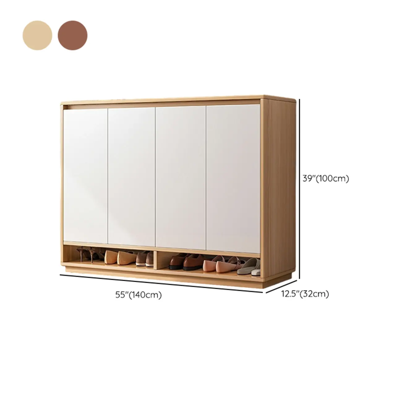 Entryway Rectangular Adjustable Wood Shoe Cabinet with Door Image - 22 | homeyfad