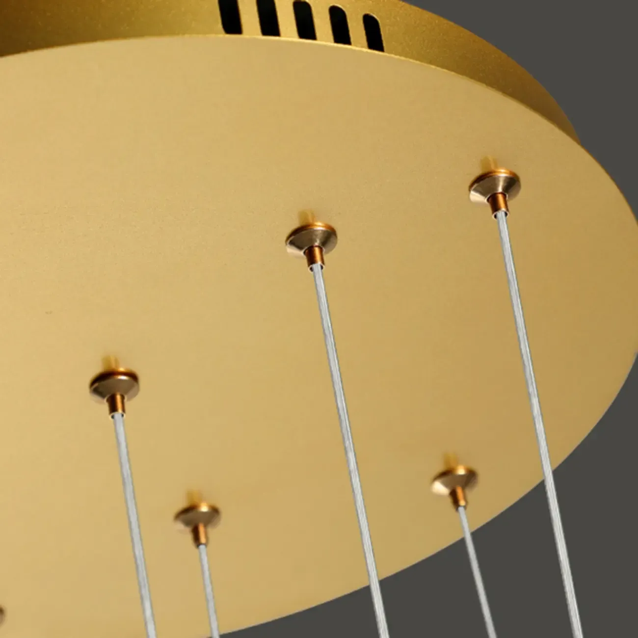 Modern Gold Ring Stairwell Chandelier Warm Light LED Image - 14