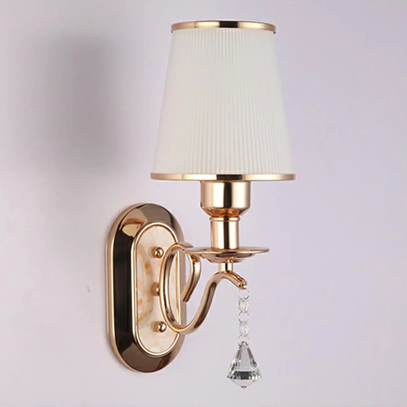 Modern Gold Glass LED Wall Sconce with Crystal Decoration | homeyfad