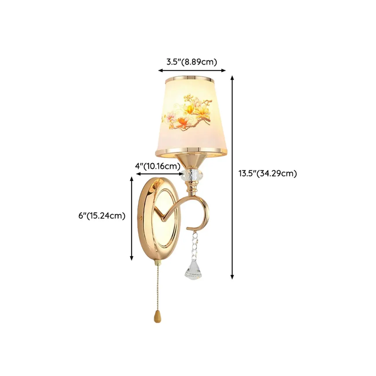 Modern Gold Glass LED Wall Sconce with Crystal Decoration | homeyfad