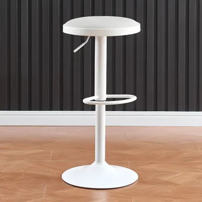 Retro Metal Swivel Bar Stools with Cushions for Home Image - 2