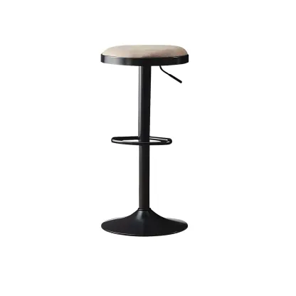 Retro Metal Swivel Bar Stools with Cushions for Home Image - 7