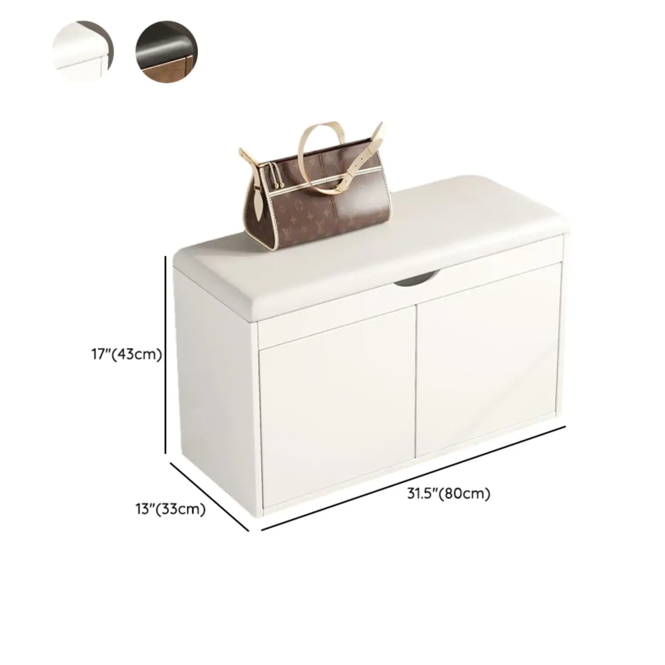 Solid Wood Shoe Storage Bench with Cushion Top & Open Shelf Image - 19 | homeyfad