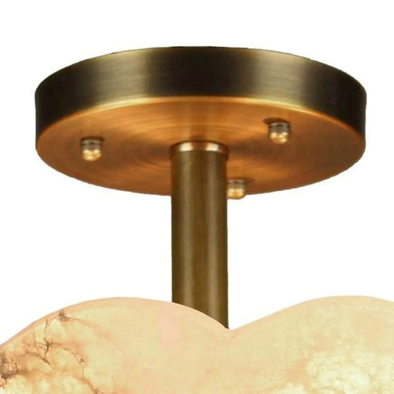 Elegant White Alabaster Floral Brass Bedroom Chandelier Image - 9 | homeyfad