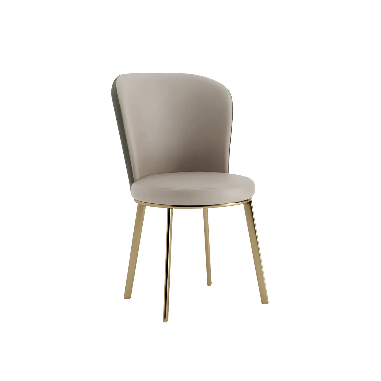 Sleek Gold Legs Faux Leather Upholstered Dining Chair Image - 2 | homeyfad