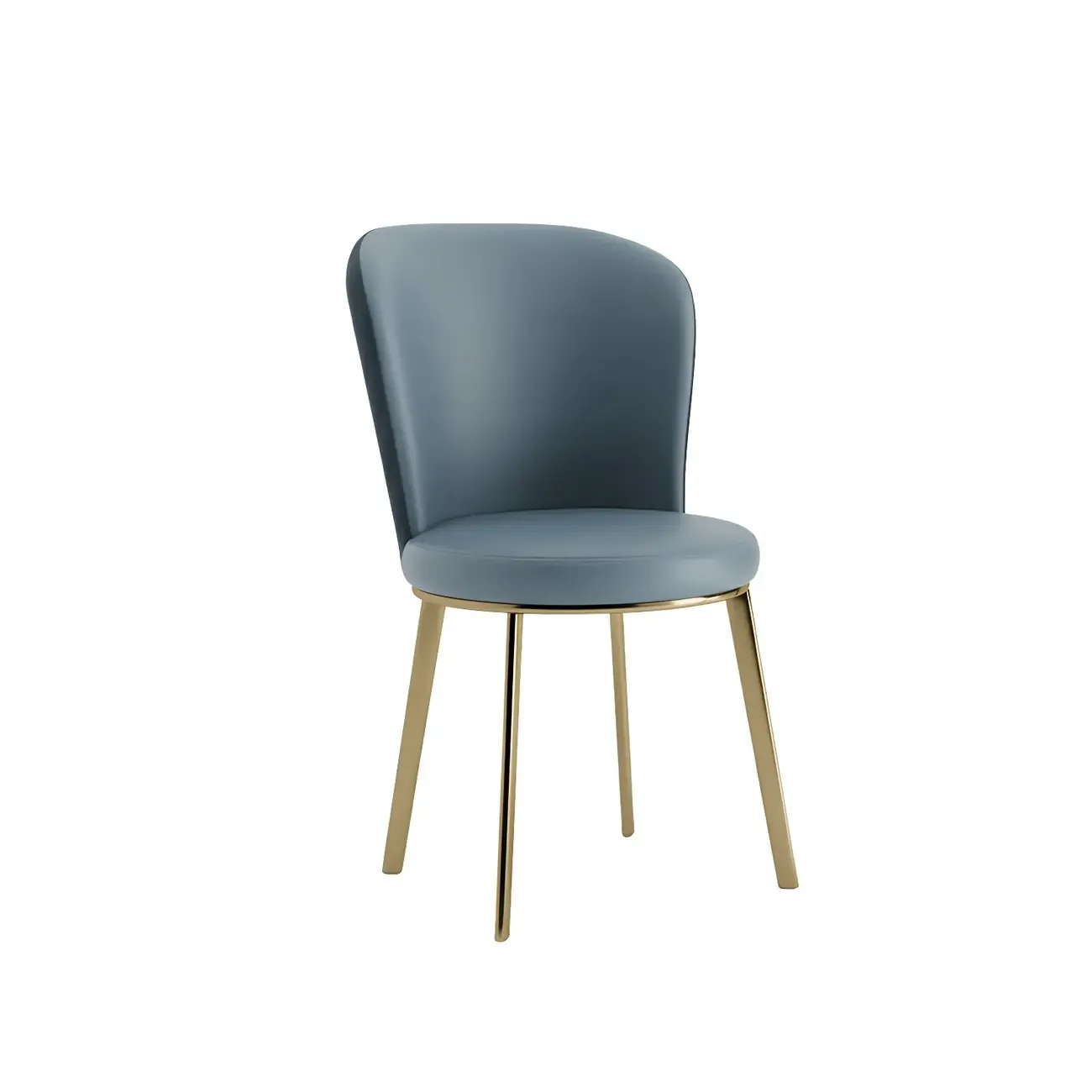 Sleek Gold Legs Faux Leather Upholstered Dining Chair Image - 3
